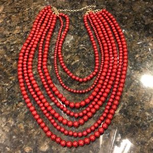 Bauble Bar Elegant Red Beaded Necklace